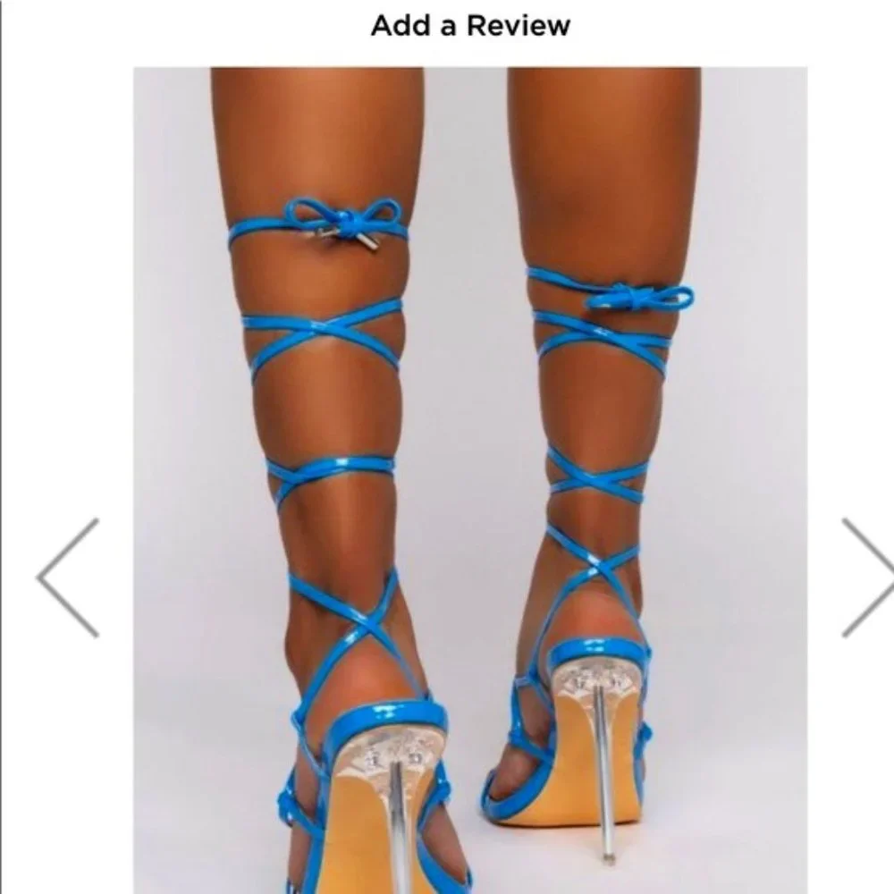 AZALEA WANG All Through The Night Stiletto Sandal in Blue - Picture 5 of 14